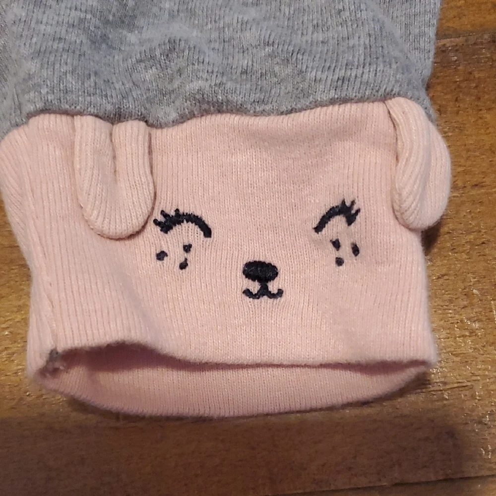 🐻 Carter's Gray Leggings with Pink Puppy Details